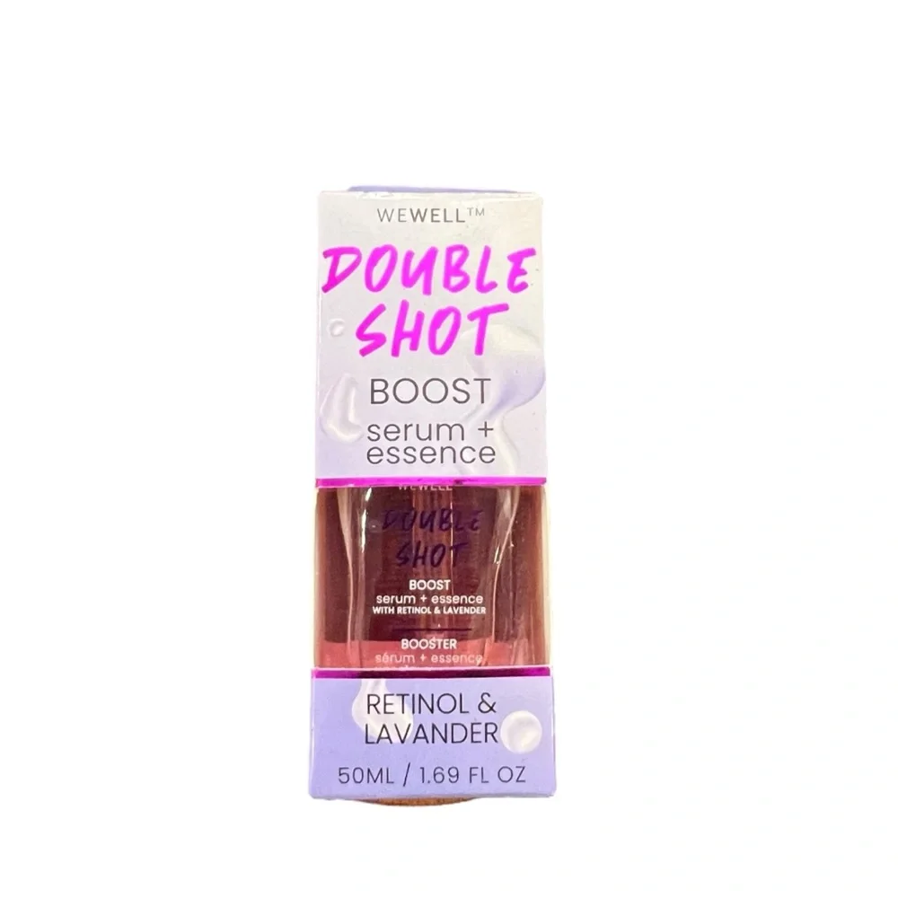 WEWELL Face Serum Double Shot Boost Serum & Essence Retinol‎ Lavender 1.69 oz
